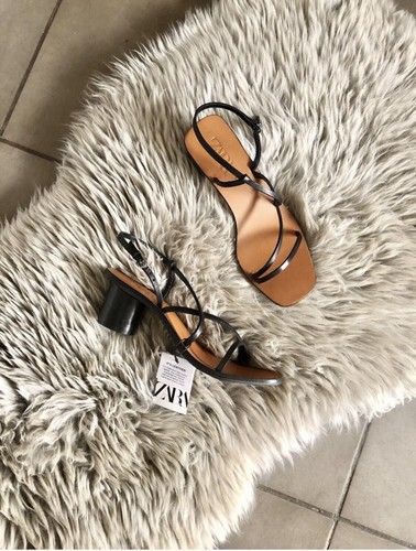 Zara black leather - leather, mid