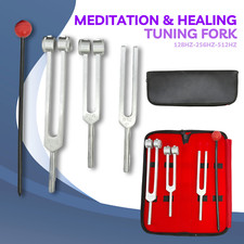 3pc Tuning Fork Set–128Hz, 256Hz, 512Hz – For Healing,sound therapy & Meditation