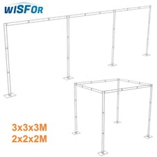 Wisfor 10Ft Metal Wedding Backdrop Stand Double Drape Party Stage Canopy Frame