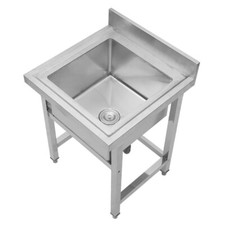 Utility Sink 1 Deep Bowl Wash Catering Kitchen Sinks Commercial Stainless Steel