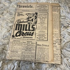 Bertram Mills Circus & Menagerie Staffordshire Chronicle Newspaper Advert 1937