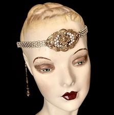 Art Nouveau, Edwardian Rhinestone Flapper , Headband, Headpiece, Cherub, Angel