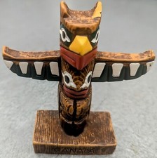 VINTAGE CANADIAN Hand Painted Pearlite Totem Pole