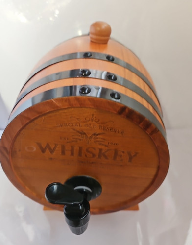 Wooden whiskey barrel with - barrel,