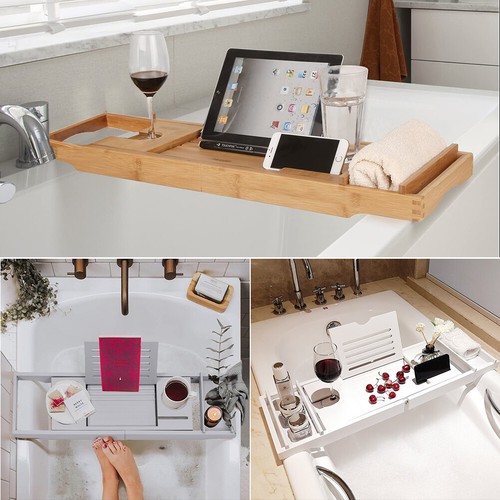 Bamboo bath caddy - caddy, tray