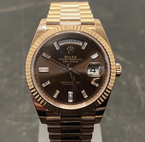 18ct rose gold rolex - gold, day-date