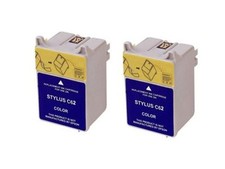 2 Non-OEM Fit For Epson C62 CX3200 Colour Ink Cartridges