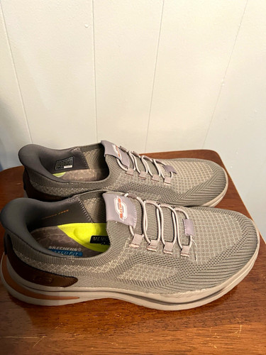 Skechers gray mesh memory - mesh,