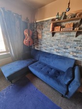 Navy Blue Brutes Sleeper Corner Sofa