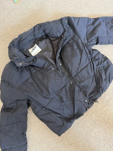 Zara black padded puffer - black,