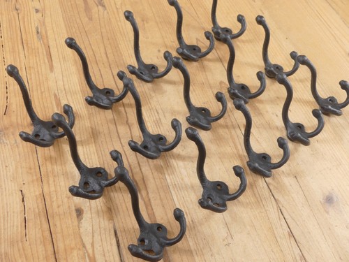 Black coat hooks wall - 15,