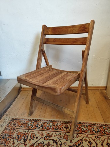 Antique folding chair wooden - antique,