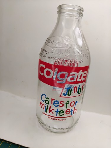 Vintage glass unigate 1pt milk - vintage,