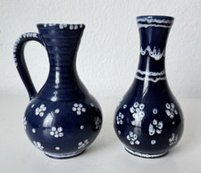 Gmundner Keramik Dirndl blau 2x Blumenvase Set GK2267 (2504DE3) 09/25