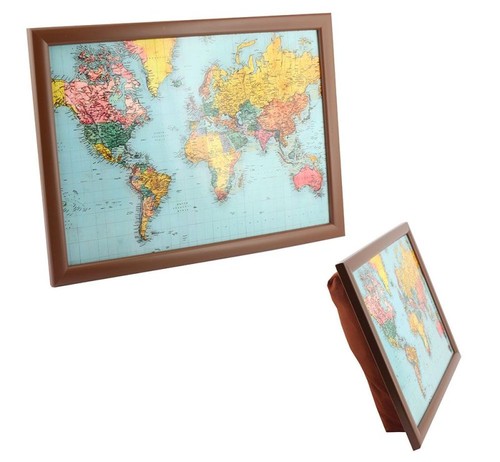 World map cushioned lap - lap, tray