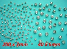 Sew On 'Crystal Clear' Glass Rhinestones Silver Setting 200x3mm or 40x6mm