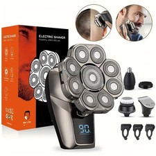 Electric Shaver 9 Head 9D Razor 5-in-1 Bald Head Rechargeable Hair Beard Remover