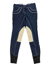 Horseware Women’s Polo Nina Breeches Denim Knee Patches Riding Pants Size 24 R
