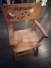 vintage tri-ang musical rocking chair woden 1970s