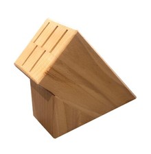 Wooden Knife Block for 5 slots solid wood kitchen storage Light  Wood