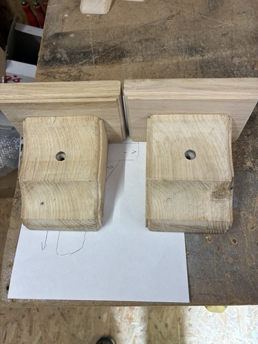 Pair solid handmade oak - of,