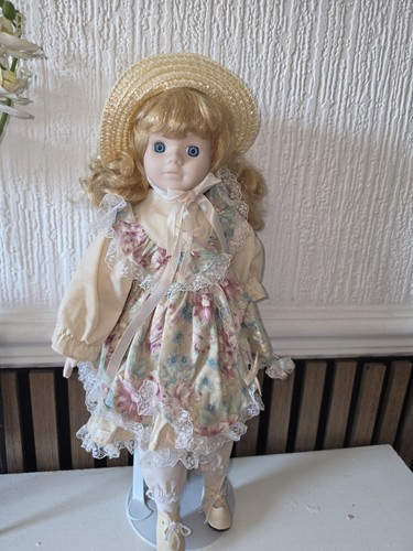 Vintage porcelain doll - porcelain, with