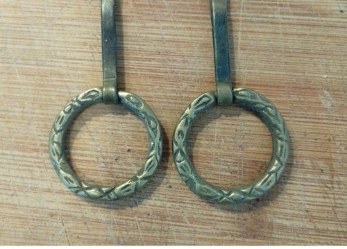 Pair vintage brass drawer - pair,