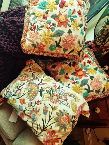 Crewel work cushions sell - work,
