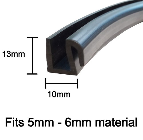 Rubber shape window glass - u,