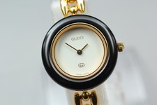 [Near MINT] Vintage GUCCI Change Bezel 11/12 Black Gold Quartz Women’s Watch