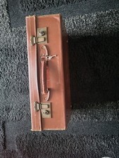 vintage brown leather suitcase