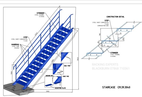 Steel staircase mezzanine - steel,