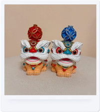 Chinese Dance Lion figure pair