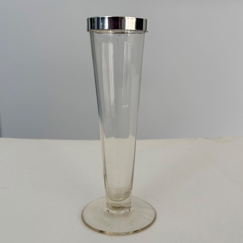Edwardian silver rimmed glass - edwardian,
