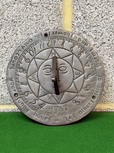 Vintage brass sundial - brass,
