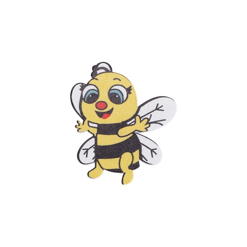 40pcs wooden bee buttons - wooden,