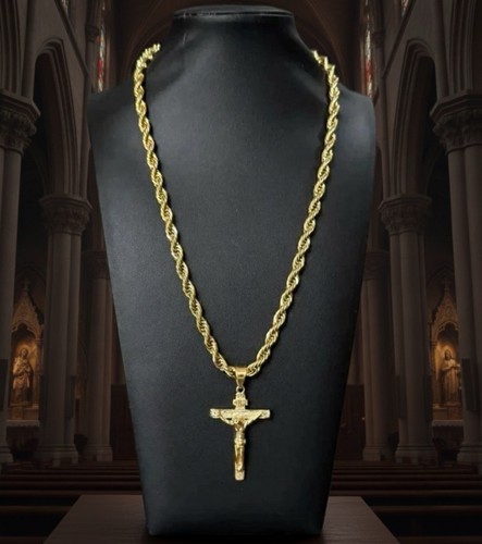 9ct filled gold crucifix cross - 9ct,