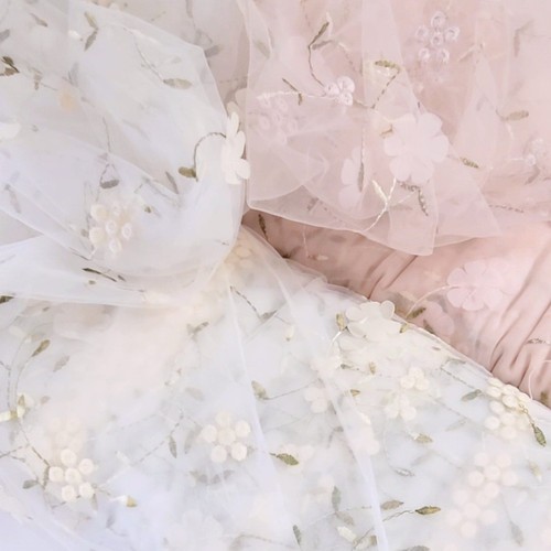 Floral embroidered tulle - embroidered,