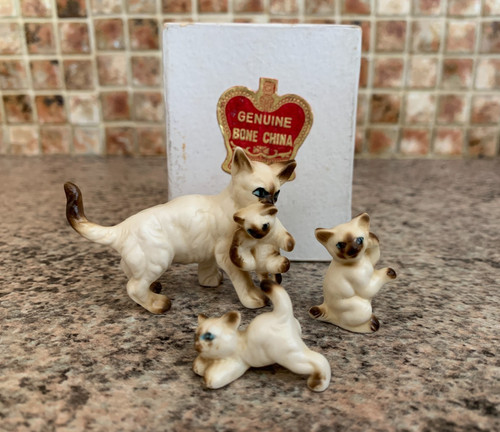 Vtg miniature siamese cat - vtg,