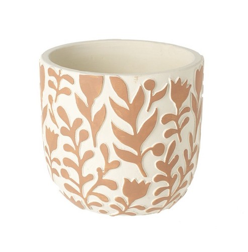 Round terracotta white - terracotta,