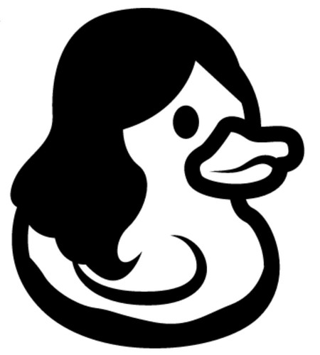 Girly rubber duck vinyl decal - duck,