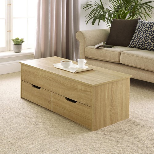 Wooden coffee table with lift - with,