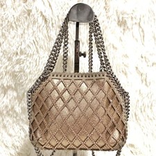 Stella McCartney Falabella Metal One-Shoulder Bag Pochette Gold Party Bag Women