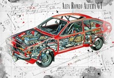 Line Tech Drawing   Alfa Romeo