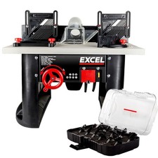 Excel Table Router Cutter 240V & 1/4" Shank TCT Router Cutter Bit 12 Piece Set
