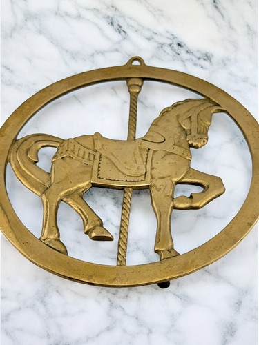 Brass metal carousel horse - metal,