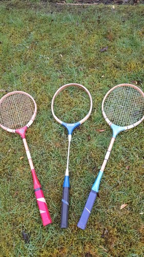 Vintage old badminton set - vintage,