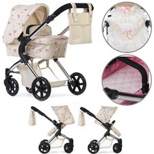 Roma Darcie Single Dolls Pram + Bedding Set & Mattress - Cream 3+ years - BNIB