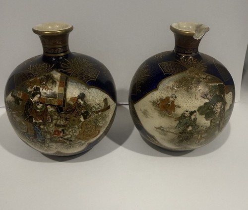 Pair japanese satsuma vase - japanese,