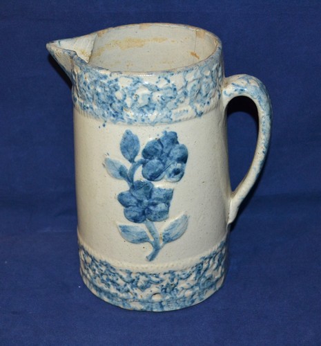 Antique salt glaze spongeware - salt,